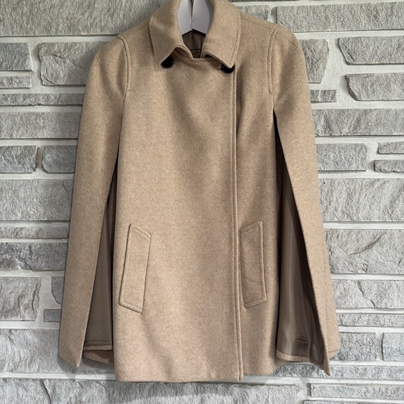 Zara cotton blend cape coat size Medium - Picture 3 of 15